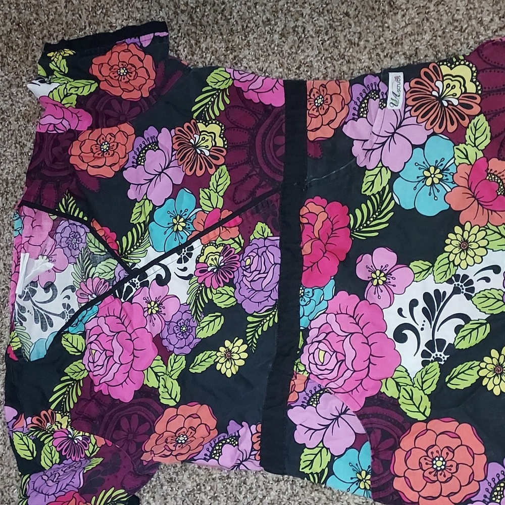 Floral UA scrubs top
